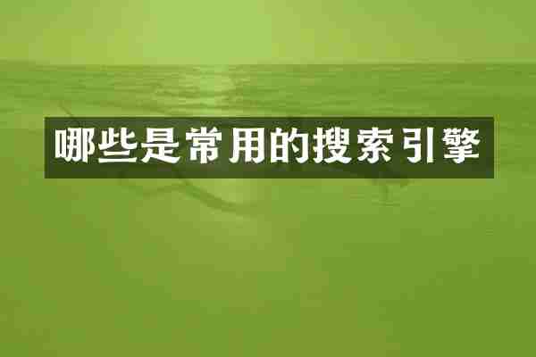 哪些是常用的搜索引擎