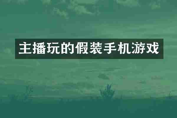 主播玩的假装手机游戏