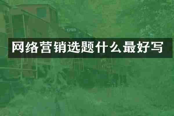 网络营销选题什么最好写