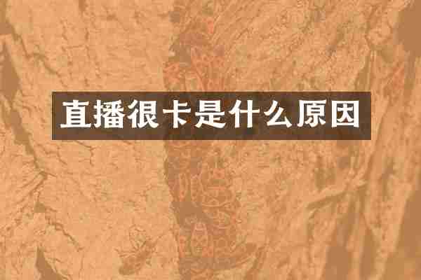 直播很卡是什么原因
