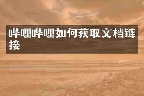 哔哩哔哩如何获取文档链接