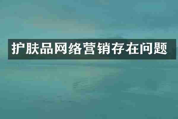 护肤品网络营销存在问题