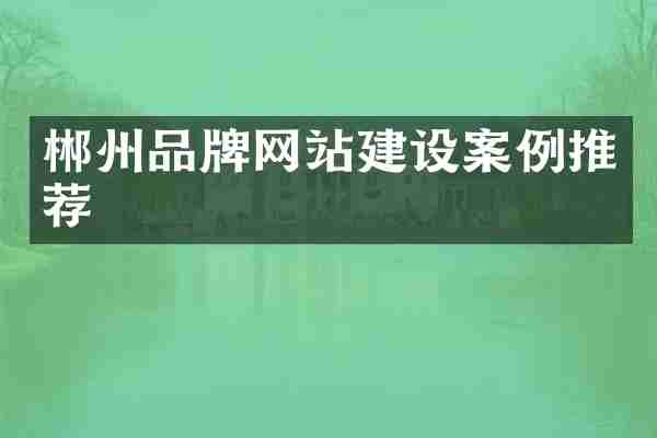 郴州品牌网站建设案例推荐