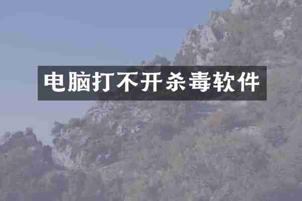 电脑打不开软件