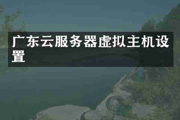 广东云服务器虚拟主机设置