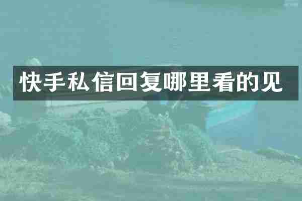 快手私信回复哪里看的见