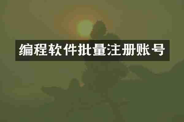 编程软件批量注册账号