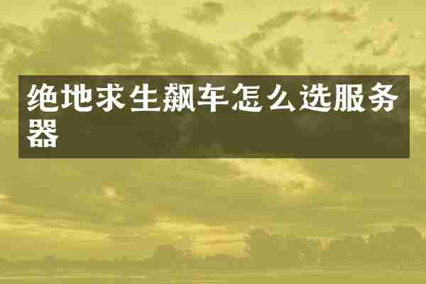 绝地求生飙车怎么选服务器