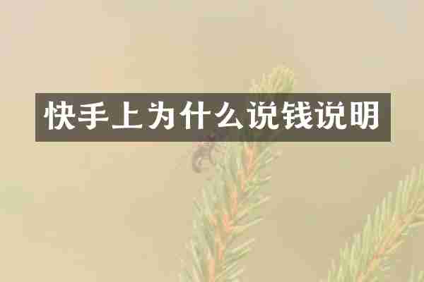 快手上为什么说钱说明