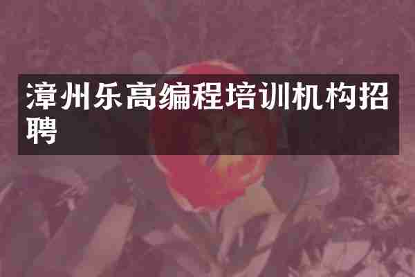 漳州乐高编程培训机构招聘