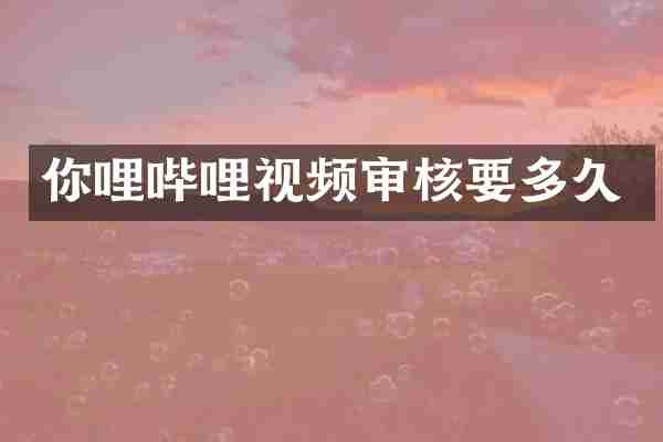 你哩哔哩视频审核要多久