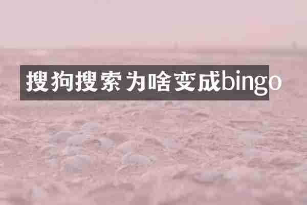 搜狗搜索为啥变成bingo
