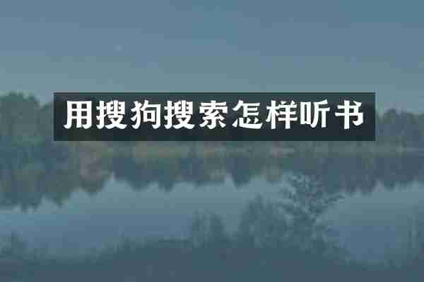 用搜狗搜索怎样听书