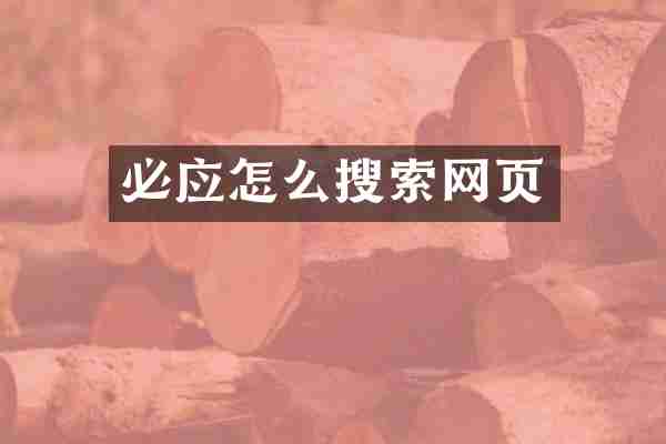 必应怎么搜索网页