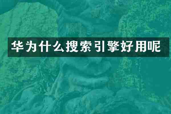 华为什么搜索引擎好用呢