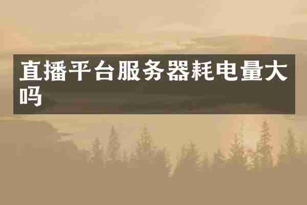 直播平台服务器耗电量大吗