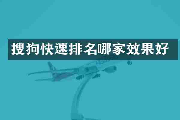 搜狗快速排名哪家效果好