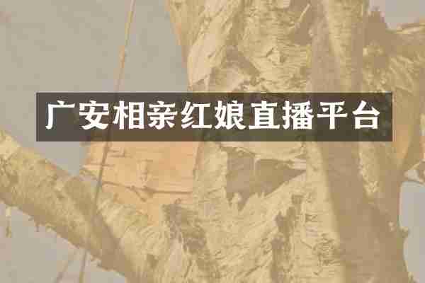 广安相亲红娘直播平台