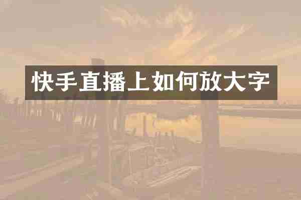快手直播上如何放大字