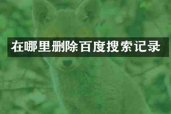 在哪里删除百度搜索记录