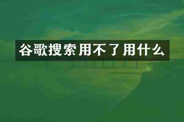 谷歌搜索用不了用什么