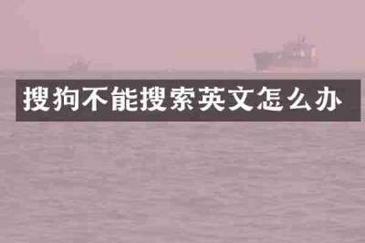 搜狗不能搜索英文怎么办