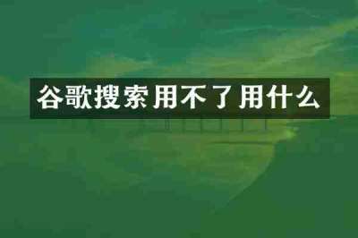 谷歌搜索用不了用什么