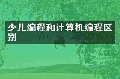 少儿编程和计算机编程区别