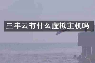 三丰云有什么虚拟主机吗