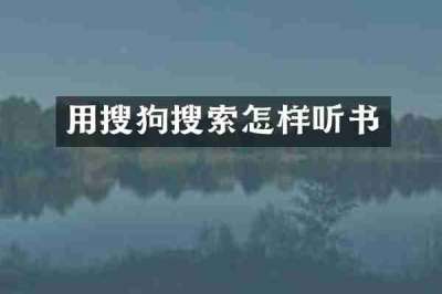 用搜狗搜索怎样听书