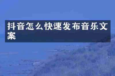 抖音怎么快速发布音乐文案