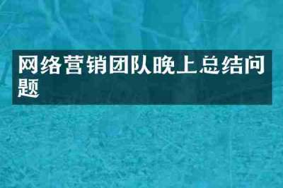 网络营销团队晚上总结问题