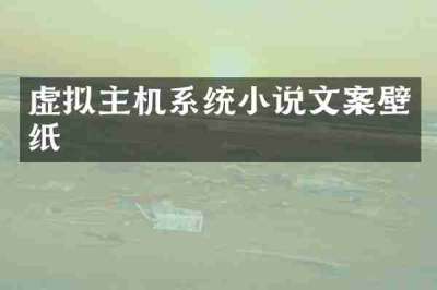 虚拟主机系统小说文案壁纸
