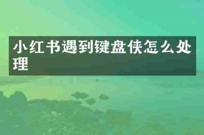 小红书遇到键盘侠怎么处理