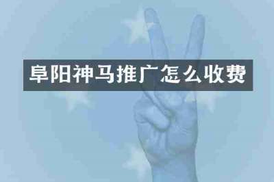 阜阳神马推广怎么收费