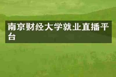 南京财经大学就业直播平台