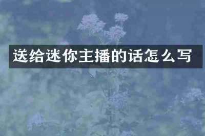 送给迷你主播的话怎么写