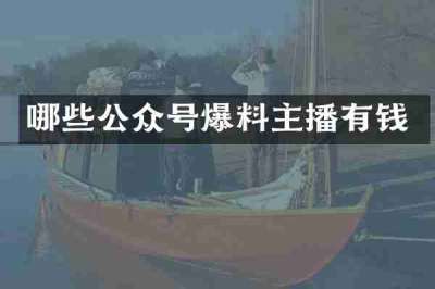 哪些公众号爆料主播有钱