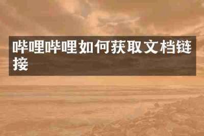 哔哩哔哩如何获取文档链接