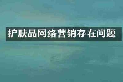 护肤品网络营销存在问题