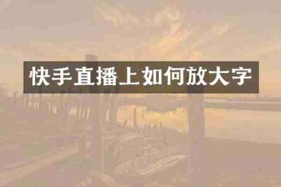 快手直播上如何放大字