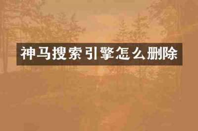 神马搜索引擎怎么删除