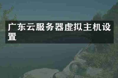 广东云服务器虚拟主机设置