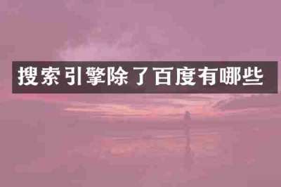 搜索引擎除了百度有哪些