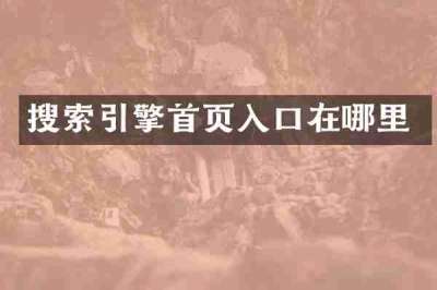 搜索引擎首页入口在哪里