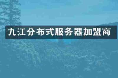 九江分布式服务器加盟商