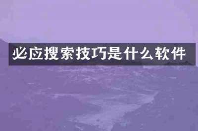 必应搜索技巧是什么软件
