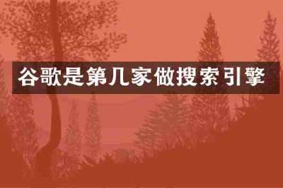 谷歌是第几家做搜索引擎