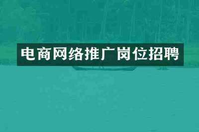 电商网络推广岗位招聘