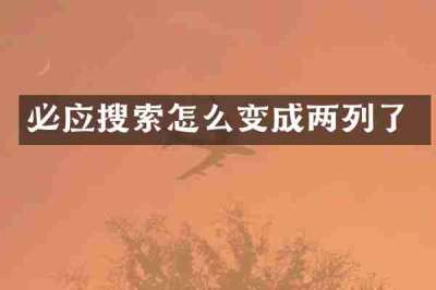 必应搜索怎么变成两列了